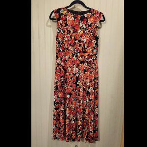 Pink Floral Midi Dress